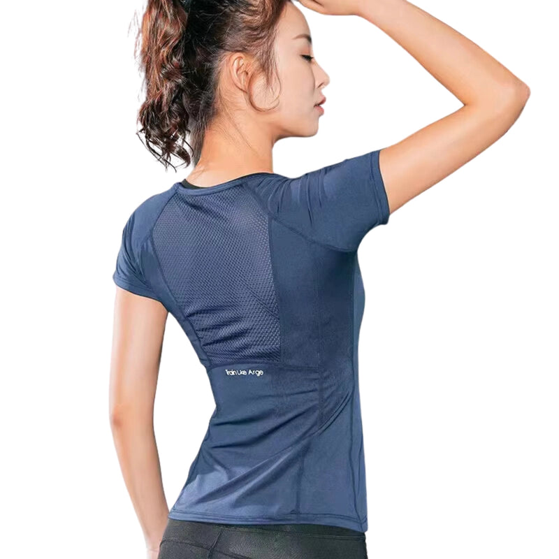 Camiseta Feminina Ultra Stretch para Yoga – Respirável e de Secagem Rápida