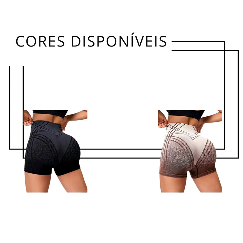 Shorts Feminino de Yoga Listrado - Estilo e Flexibilidade