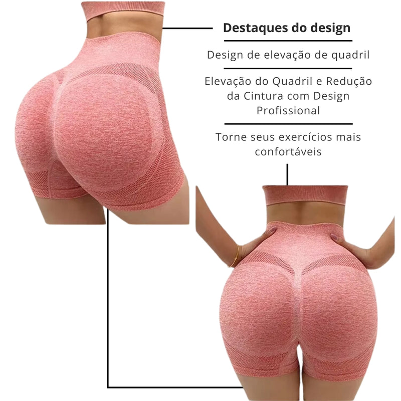 Shorts Feminino Seamless para Yoga e Treinos