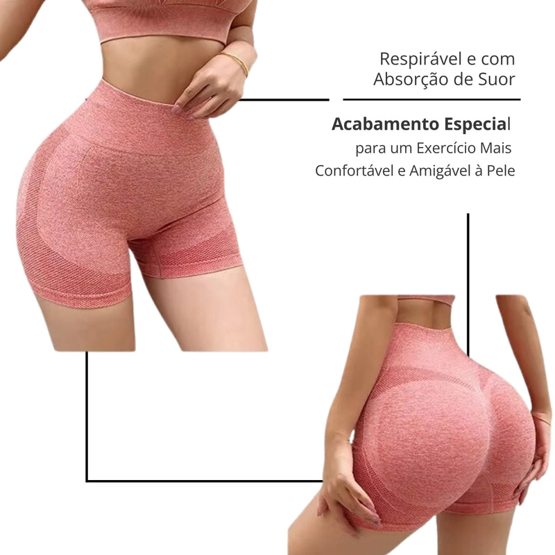 Shorts Feminino Seamless para Yoga e Treinos